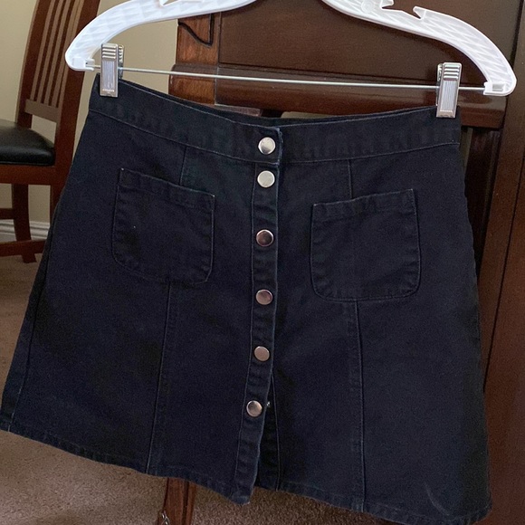 Urban Outfitters BDG Denim Black Button Mini Skirt - Picture 6 of 6